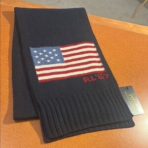 Ralph Lauren Navy American Flag Scarf NWT